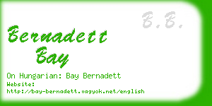 bernadett bay business card